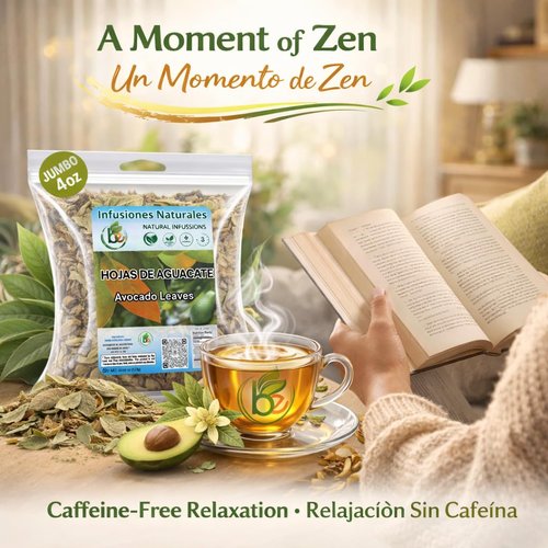 Avocado Tea Leaves 4oz - 100% Natural Hojas De Aguacate, Herbal Aromatic Tea, Caffeine-Free, Non-GMO, Single Pack
