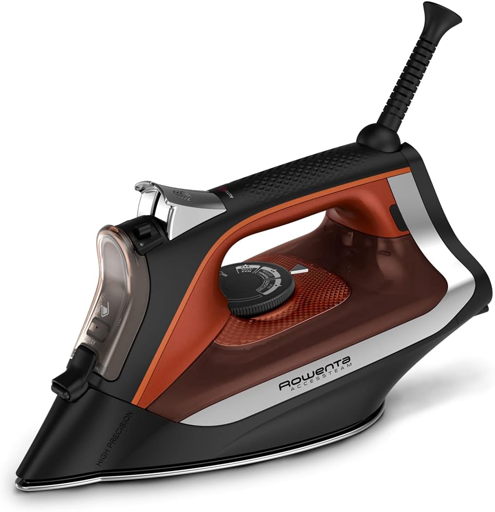 Rowenta Access Steam Iron - Powerful Vertical Steamer with Anti-Drip Protection | Red Finish
