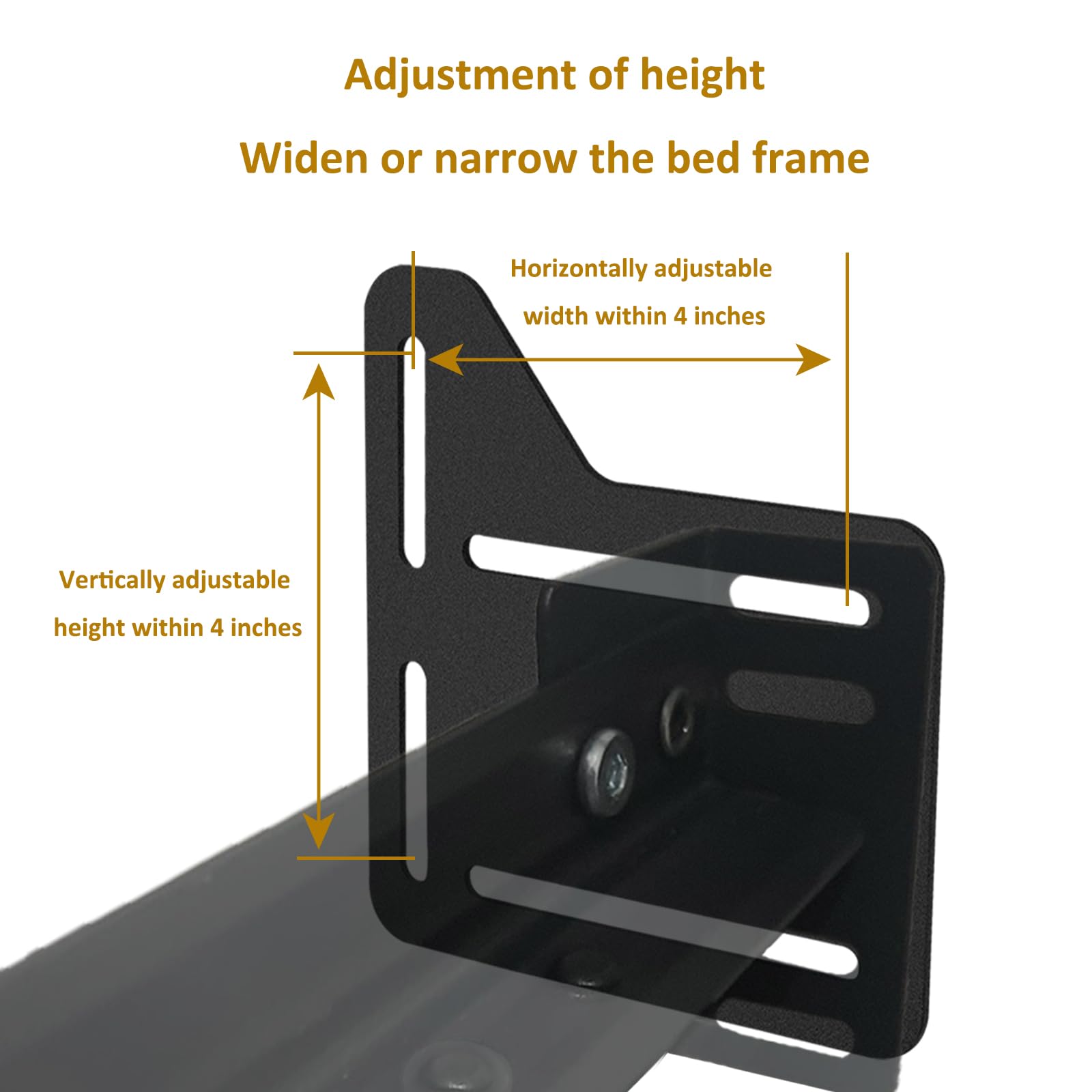 VANROUG 2 Pcs Bed Frame Brackets for Headboard, Bed Frame Adapter Connector, Bed Modification Plate, Bed Frame Conversion Kit, Headboard Attachment Bracket kit for Queen, King and Full Size Beds