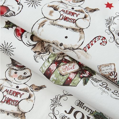 Newbridge Vintage Christmas Vinyl Tablecloth 60 x 120 Inch Rectangular with Flannel Backing