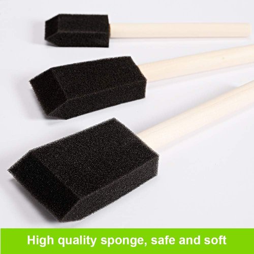Conda Foam Brush Set - 50 Pack Assorted Sizes 0.5"-2" | Lightweight, Durable for Acrylics & Varnishes