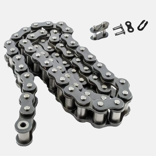 #35 Roller Chain 5 Feet -159 Links， Carbon Steel Chain Link for Bicycle, Mini Bike, Motorcycle, Go Kart - Replacement Bike Chain with 2 Free Connecting Links