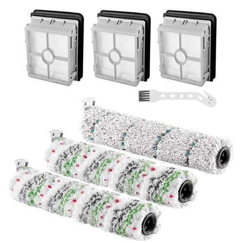 Chrostion Replacement compatible with Bissell CrossWave X7 Pet Pro 3011 3055 3277 3279 3276A,1 Pack 2787 Multi-Surface Brush Roll+2 Pack 2788 Pet Brush Rolls+3 HEPA Filters
