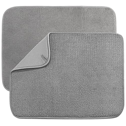 Meirrnyyu Microfiber Dish Drying Mat, 20x15 Inch Absorbent Pad - 2 Pack