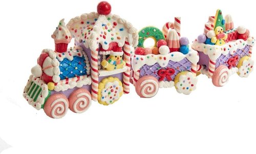 Kurt Adler 14.4-Inch Claydough Train Set - Perfect Holiday Decoration for Kids & Collectors