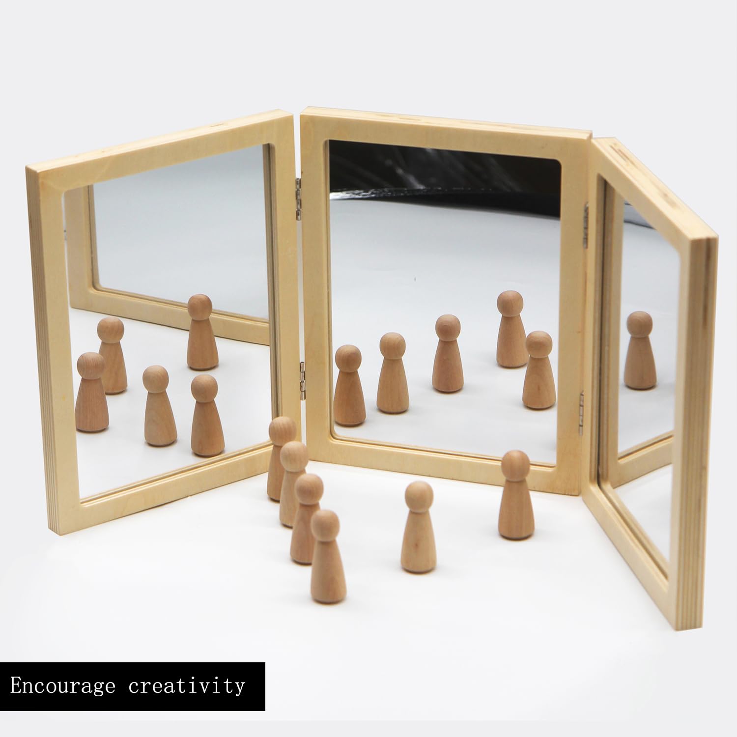 SZREGGIO Montessori & Reggio Inspired Children Mirror, Preschool Classroom Essential, 3 Panels, 3-in-1 Folding, Small Mirror for Light Table Explore