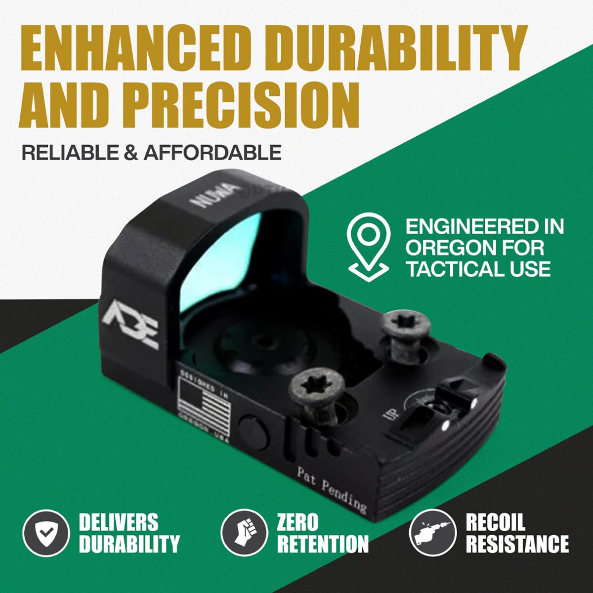 Ade Advanced Optics RD3-021 MOA NUWA Red Dot Sight-Compatible with Holosun 407K/507K Footprint- Works with Taurus GX4 Toro, TX22 Toro, Sig P365XL Spectre Comp, Canik Mete MC9 (Black Body)