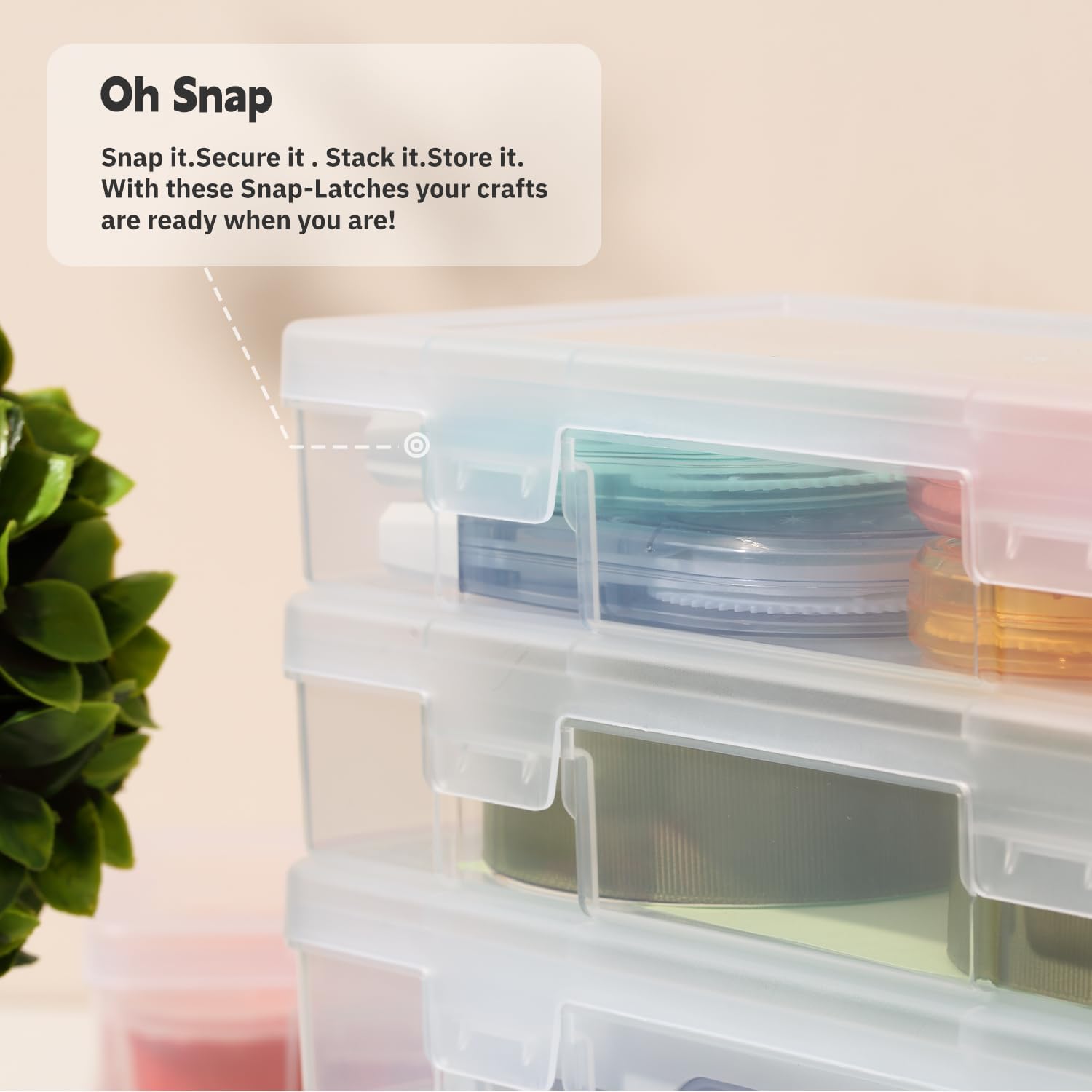 Novelinks Clear Plastic Storage Containers - Stackable Organizers with Lids for Crafts | 12 Pack Small