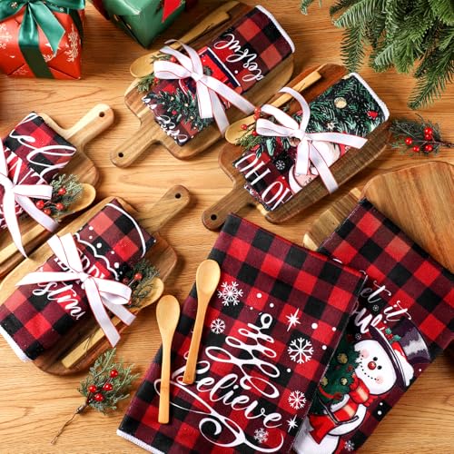Santa Claus Christmas Kitchen Gift Set with Cutting Boards Towels & Utensils - 6 Sets