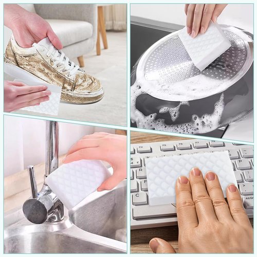 GLIMGLINT Magic Sponges - 12PK Powerful Cleaning Erasers, 2X Density Foam Pads for Multi-Surface Use