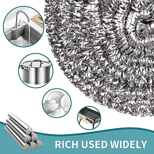 Carrie Joe 6-Pack Heavy Duty Stainless Steel Scrubber Pads 40g Each Kitchen Cleaning