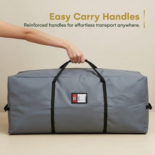 Holiday Spirit Christmas Tree Storage Bag - Heavy-Duty Waterproof Design with Dual Zippers - Fits 7.5ft Tree, Charcoal