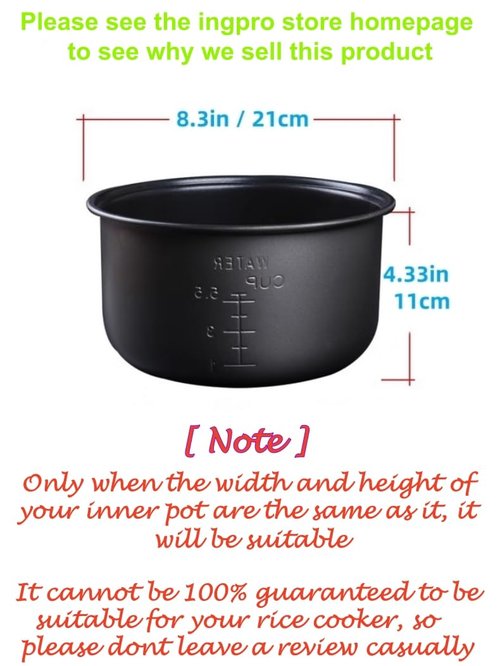 Ingpro Original Rice Cooker Inner Pot Non-Stick Inner Pot Compatible with Most of Zojirushi/Tiger Rice Cooker Replacement Pot, Original Manufacture Part (5.5 Cup/3L)