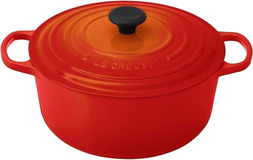 Le Creuset Enameled Cast Iron Dutch Oven - 7.25 Qt, Vibrant Flame Color for Perfect Cooking