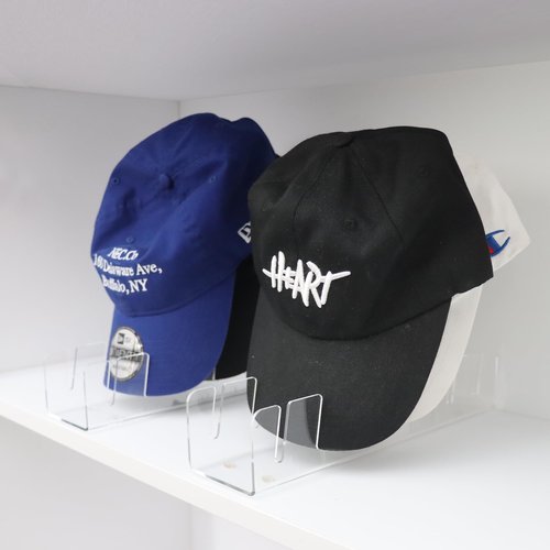 EMOMAS Acrylic Hat Organizer for Baseball Caps, 2 Pack Clear Hat Holder, Closet Hat Storage Holds 14 Caps, Hat Stand for Baseball Caps