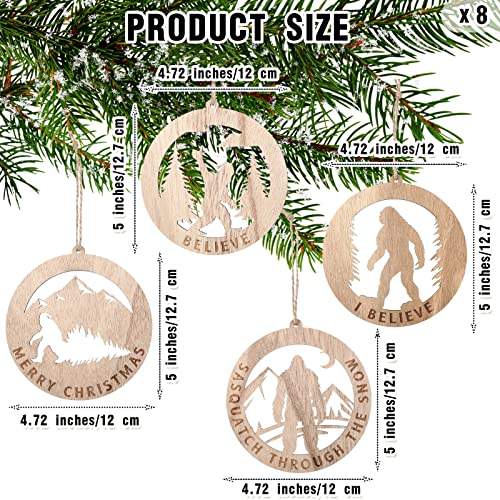 Yungyan 8 Pcs Bigfoot Christmas Ornaments - Funny Sasquatch Tree Decor