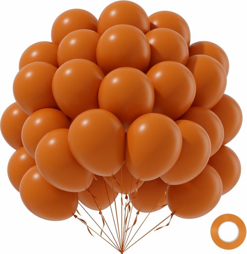 Burnt Orange Balloons | 12-Inch Latex Balloons - 50 Pack for Fall-Themed Events & Celebrations