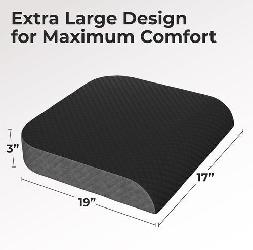 Kölbs Extra Large Seat Cushion - Plush Velvet Cover | X-Large Memory Foam for Back Pain Relief