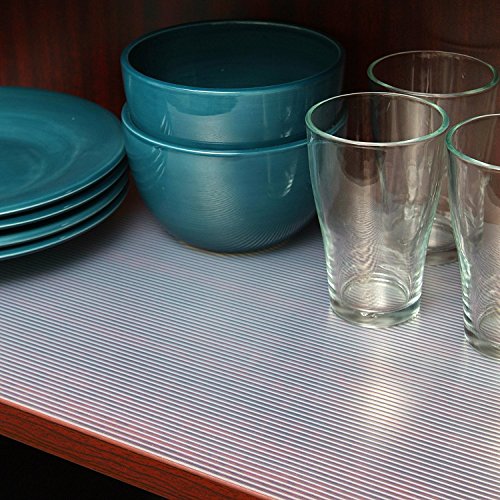 Con-Tact Premium Non-Adhesive Shelf & Drawer Liner, 20" x 4' Ribbed Clear