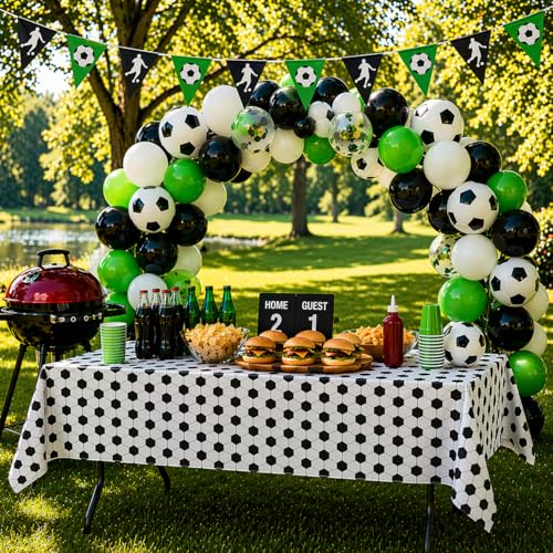 Chris.W Multi Color Soccer Table Cloths - 3 Pack Party Decorations