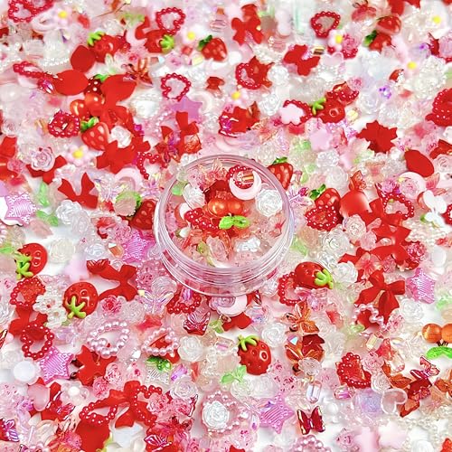 150 Pcs 3D Resin Nail Charms Assorted Flatback Floral and Fruit Gems