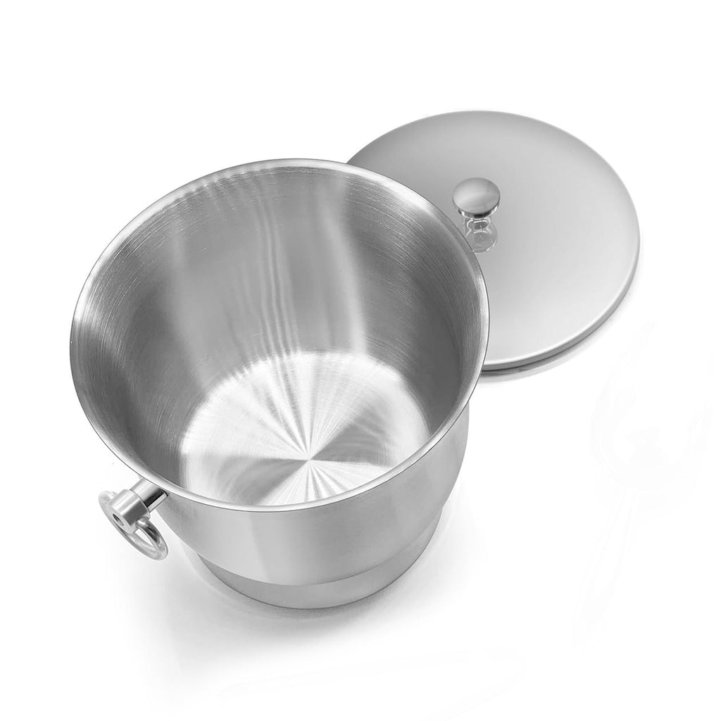 Fortune Candy Insulated Ice Bucket, 3.3 L, Double Walled 18/8 Stainless Steel Ice Bucket with Ice Tongs and Lid