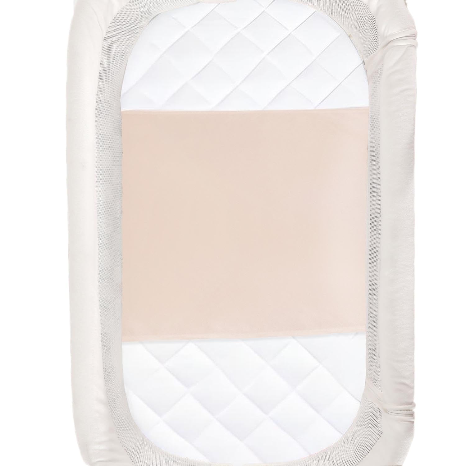 PROMEED 100% Mulberry Silk Bassinet Sleeve for Baby Bald Spots, Preminium 23 Momme Silk Bassinet Half Sheet for Baby Hair Loss (Champagne)