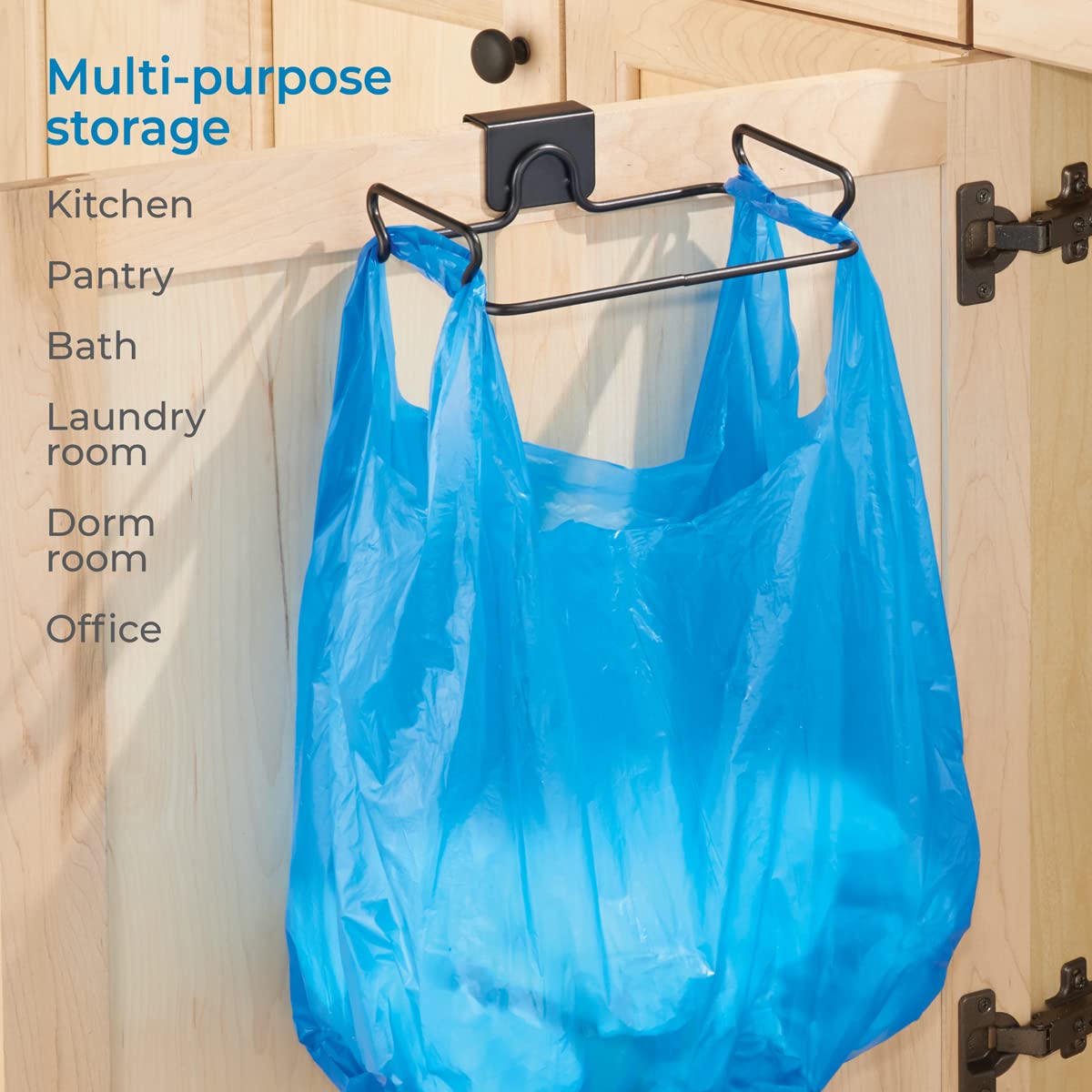 InterDesign Classico Over Cabinet Plastic Bag Holder – Storage Organizer for Kitchen, Bronze