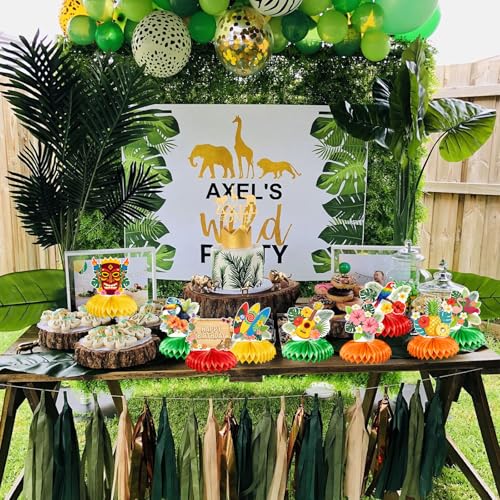 9Pcs Hawaiian Party Table Decorations, Tropical Honeycomb Centerpieces
