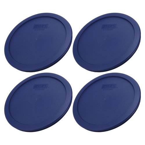 Pyrex 7402-PC 6/7-Cup Blue Replacement Lid for 7402 Sculpted Mixing Bowl & 7203 Bowl (4-Pack) - Made in the USA
