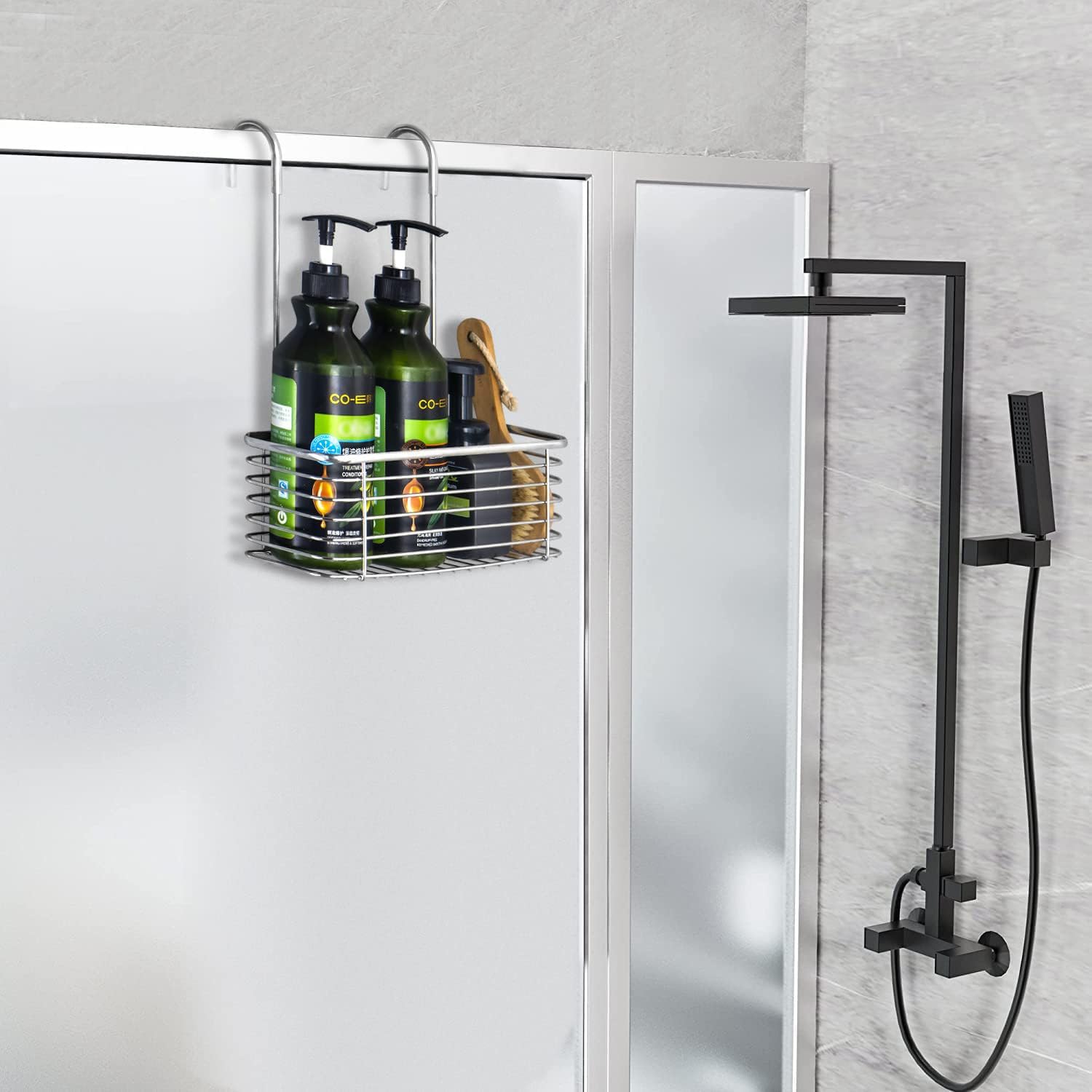 YQh Hanging Shower Rack - Rotating Bathroom Storage Bracket | Rust-Proof 304 Stainless Steel