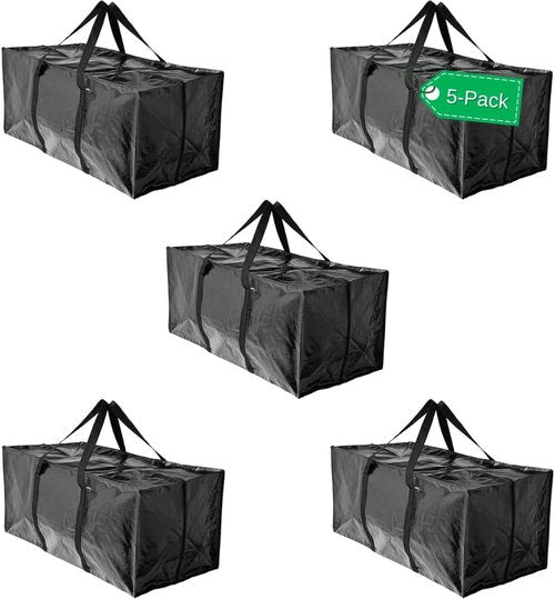 BAG-THAT! Heavy Duty Extra Large Moving Bags - Stronger Handles & Zippered Closure | Reusable Storage Totes