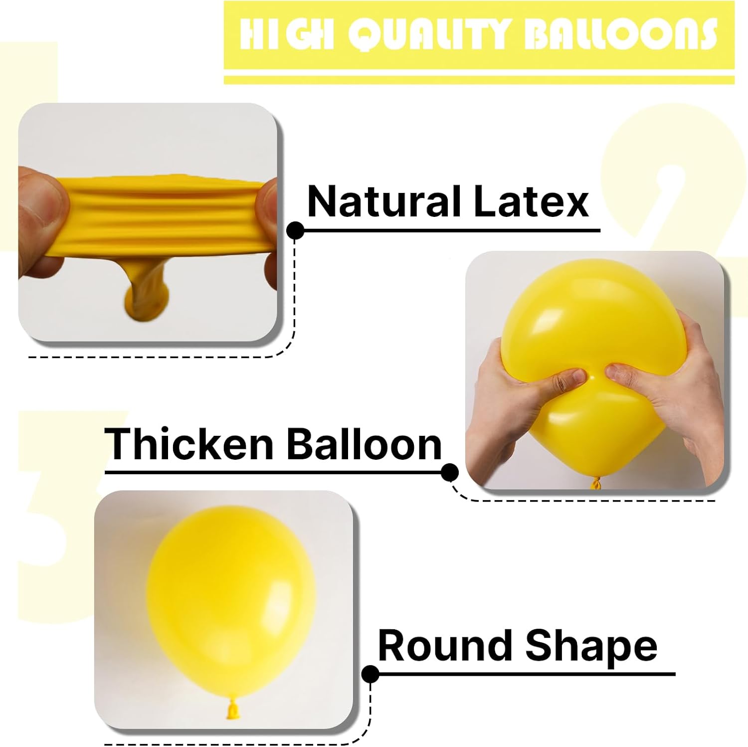 PartyWoo Yellow Balloons - 127-Piece Matte Latex Balloon Arch Kit for Easter & Birthday Celebrations | 5-18 Inch Sizes