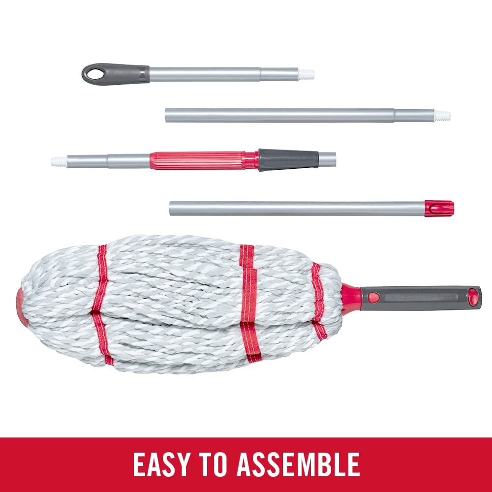 Rubbermaid Microfiber Twist Mop Kit - Lightweight, Machine Washable with 2 Refills | Safe for All Floor Types