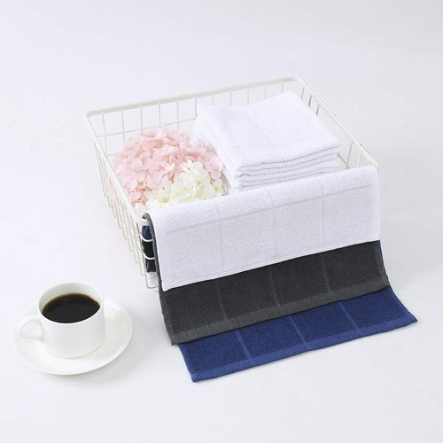 Glynniss Dishcloths | Highly Absorbent 100% Cotton Kitchen Dish Rags - 12 Pack in Gray