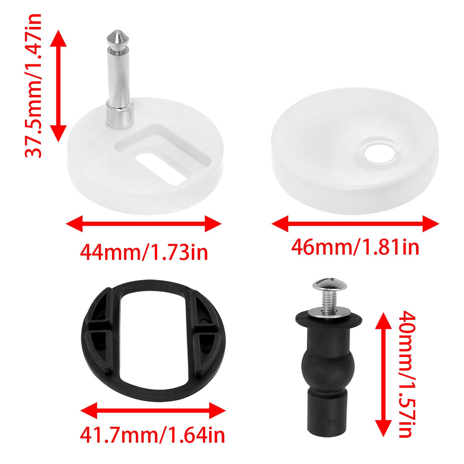 Xhziy American Standard Toilet Seat Parts Toilet Seat Fixing Screws Toilet Seat Hinges Replacement Parts Kit Toilet Seat Hinges For Toilet Seat Repair 2Sets