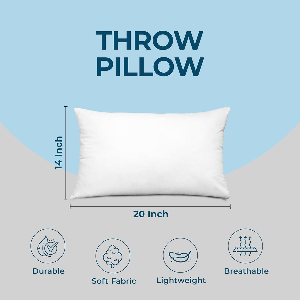 Utopia Bedding Throw Pillows - Set of 4 Fluffy Down Alternative Decorative Pillows | 14 x 20 Inches, White