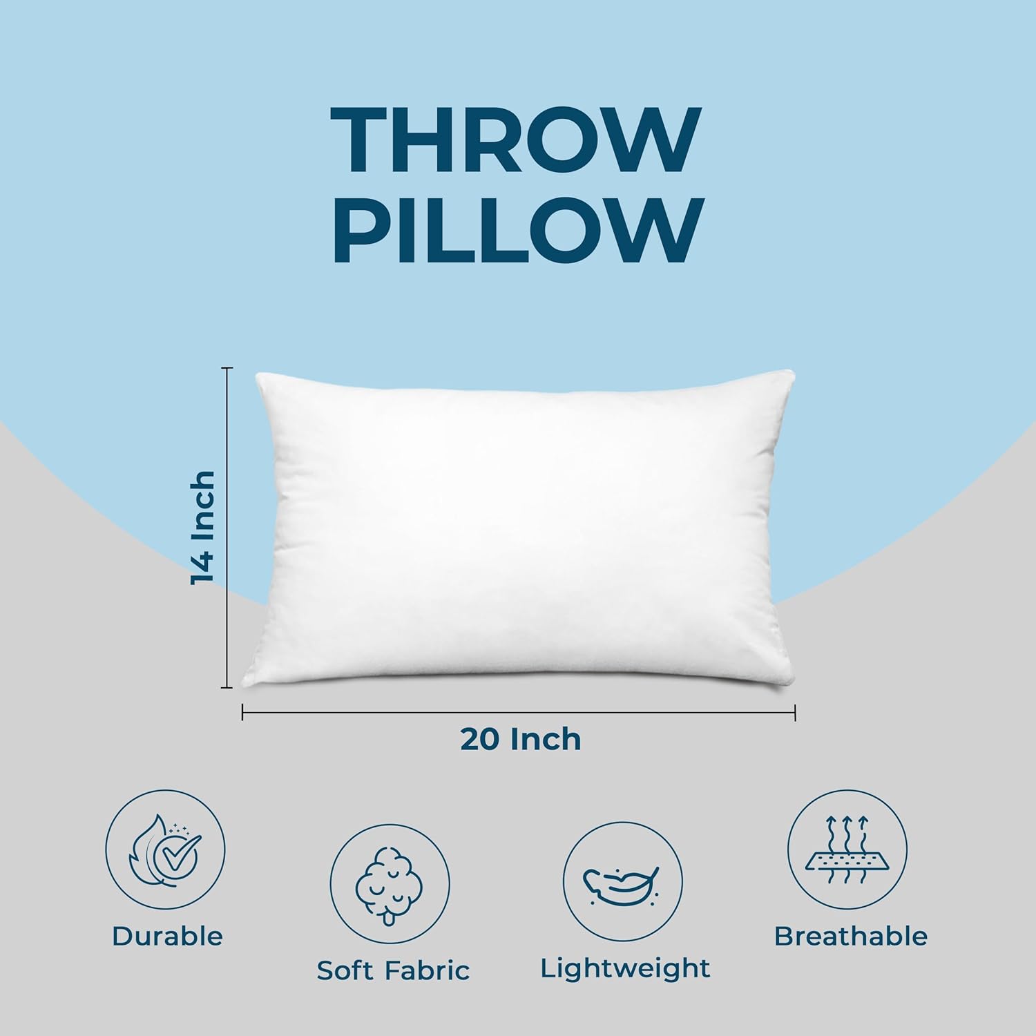 Utopia Bedding Throw Pillows - Set of 4 Fluffy Down Alternative Decorative Pillows | 14 x 20 Inches, White