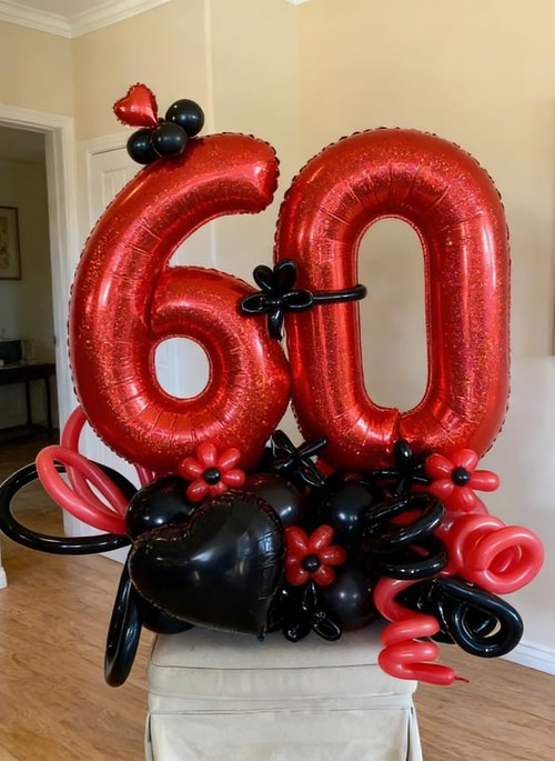 Laser Red Number 2 Balloon - 40 Inch Birthday Decoration for Second Birthday Party