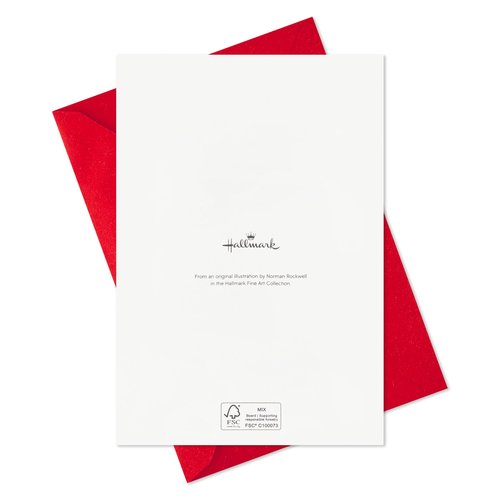Hallmark Norman Rockwell Boxed Christmas Cards (40 Cards and 40 Envelopes) Snoozing Santa, Sleepy Kids