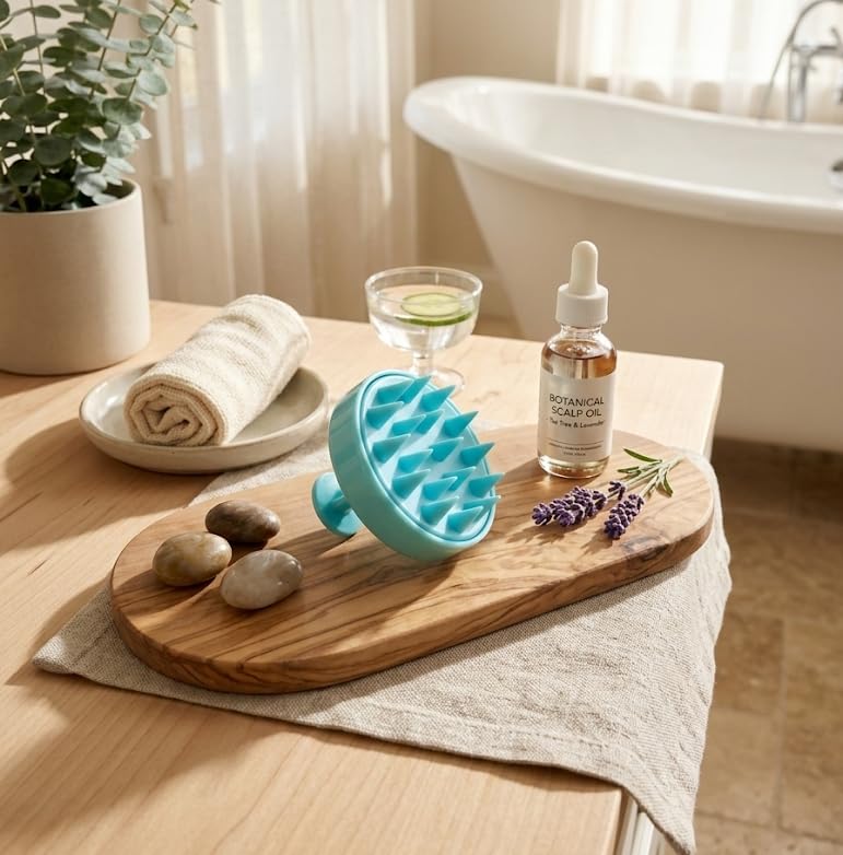 BeNat Hair Scalp Massager & Shampoo Brush with Soft Silicone Bristles