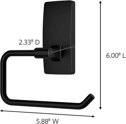 Command Toilet Paper Holder - Matte Black Design with Water Resistant Strips | Rust Resistant Bathroom Organizer