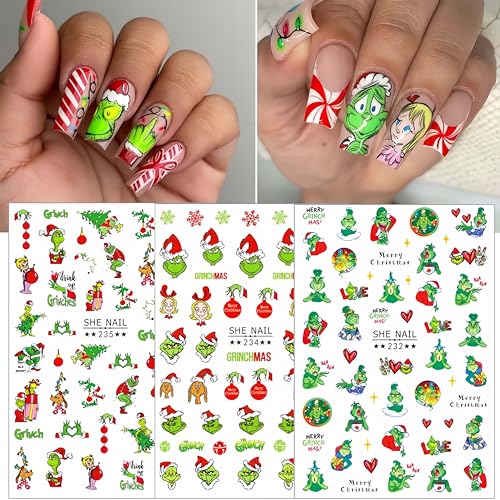 Christmas Nail Art Stickers 3D Self-Adhesive Winter Xmas Decals
