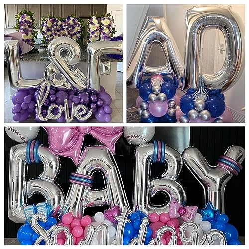 40 Inch Silver Letter A Balloon - Foil Mylar for Party Decor