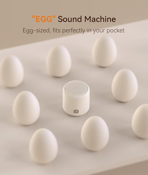Dreamegg Portable White Noise Machine - Egg-Sized Sleep Aid with 16 Nature Sounds & Timer | Cream