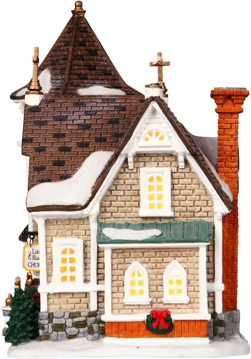 Lemax Christmas Village Little River Church | Battery Operated LED Decor - 45069