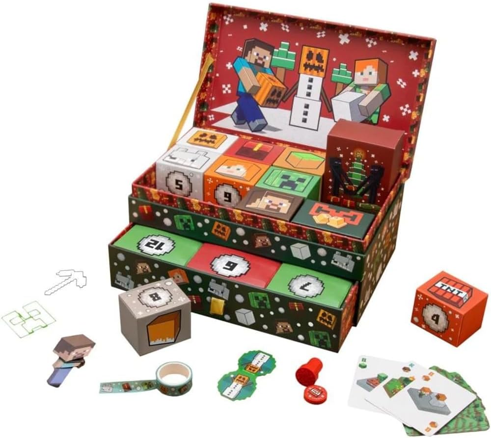 Paladone Minecraft Keepsake Box Advent Calendar - 24 Days of Gifts & Surprises for Gamers | Official Holiday Countdown