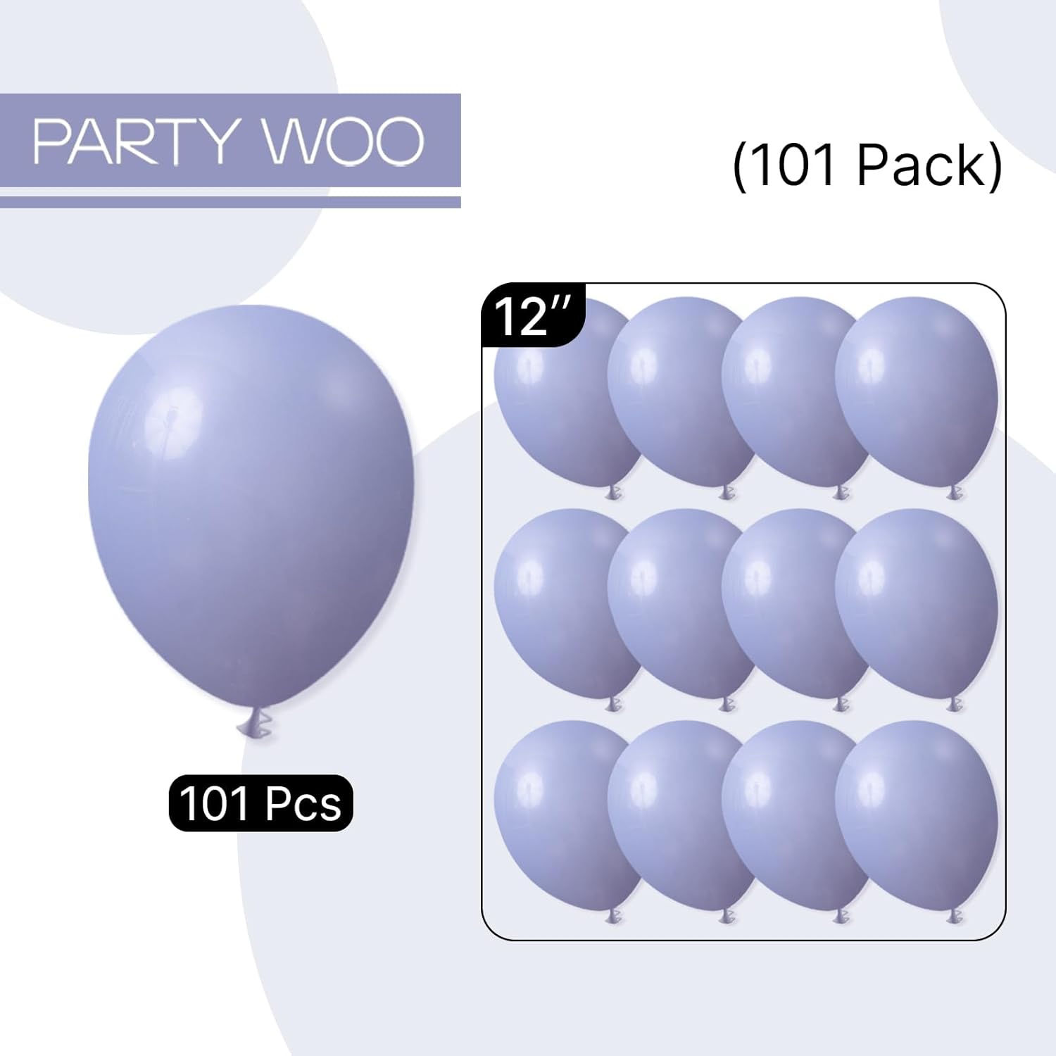 PartyWoo Dusty Blue Balloons - 101pcs 12 Inch Latex Balloons for Baby Showers & Celebrations