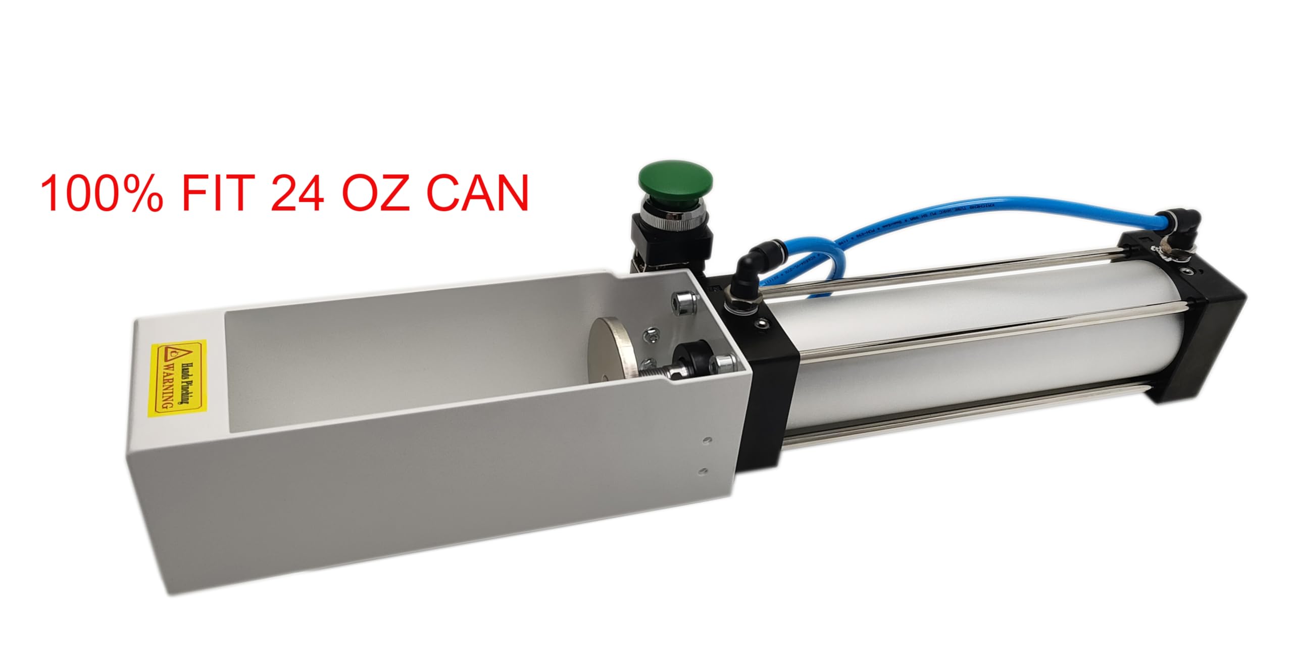 NKAIKE Aluminum Can Crusher, 24 Oz / 16 Oz / 12 Oz Can Crusher, Heavy Duty Pneumatic Cylinder Soda Beer Can Smasher, Recycling Tool (Countertop Button Valve)