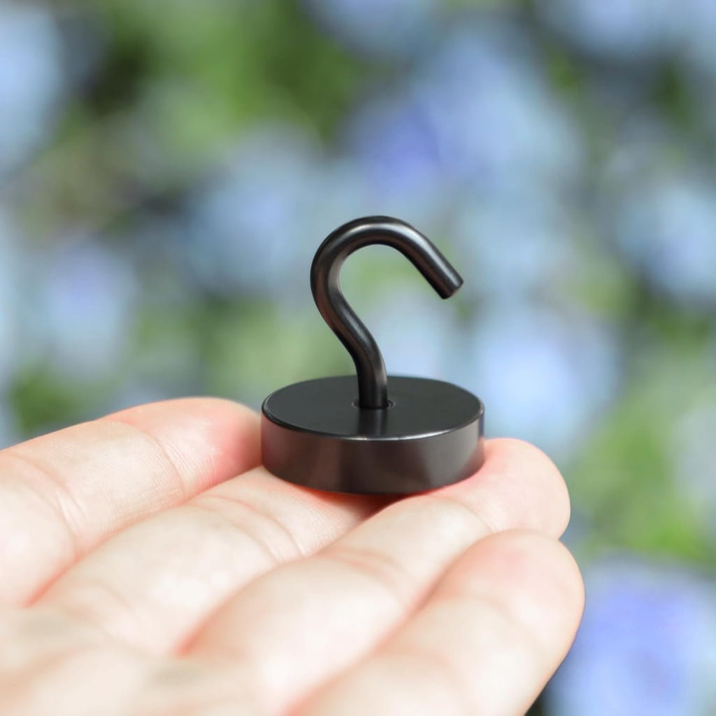 Neosmuk Magnetic Hooks - Heavy Duty 80lb+ Magnetic Hooks for Cruise Cabins & Travel | Extra Strong Black